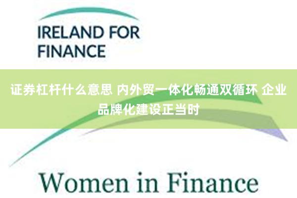 证券杠杆什么意思 内外贸一体化畅通双循环 企业品牌化建设正当时
