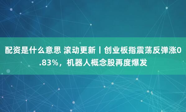 配资是什么意思 滚动更新丨创业板指震荡反弹涨0.83%，机器人概念股再度爆发