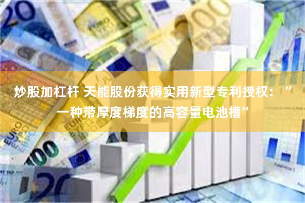 炒股加杠杆 天能股份获得实用新型专利授权：“一种带厚度梯度的高容量电池槽”
